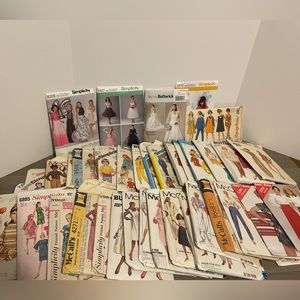 38 Vintage Uncut and Cut 1960s - Modern 2000s Sewing Patterns - Various Sizes